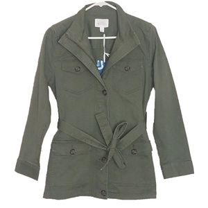 Market & Spruce Trench Cargo Zip Button Jacket